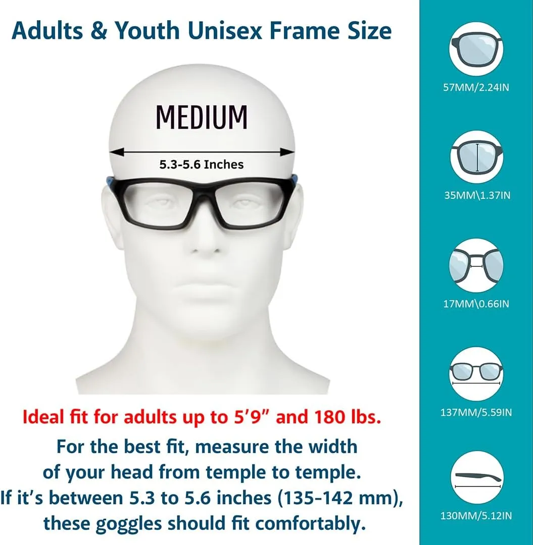 BLUE CUT Sports Protection Goggles, Photochromic Lenses Safety Glasses for Basketball, Pickleball and Outdoor Sports