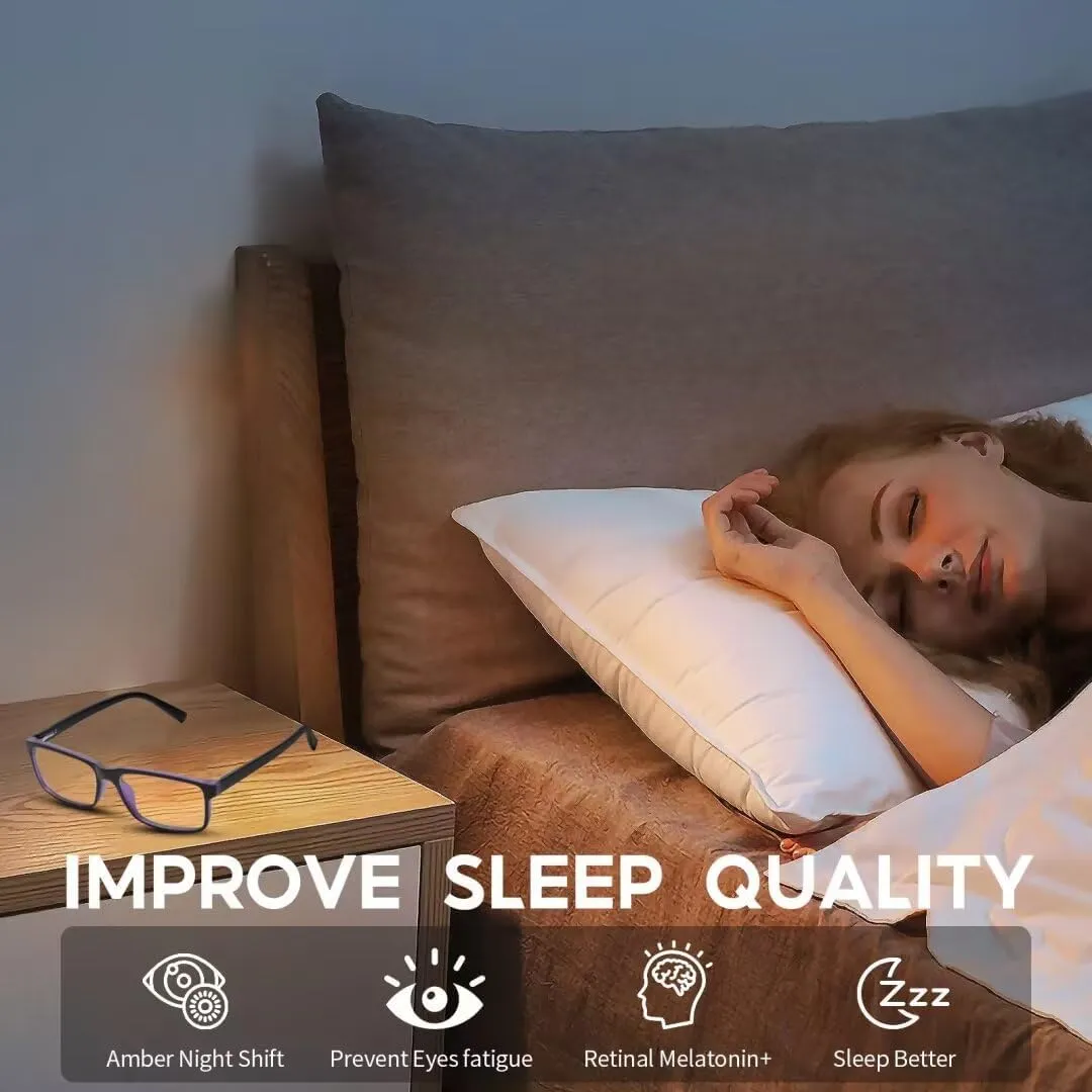 Blue Light Glasses For Women/Men Computer Reading Gaming Glasses Improve Sleep Reduce Eye Strain Gift Package Purple
