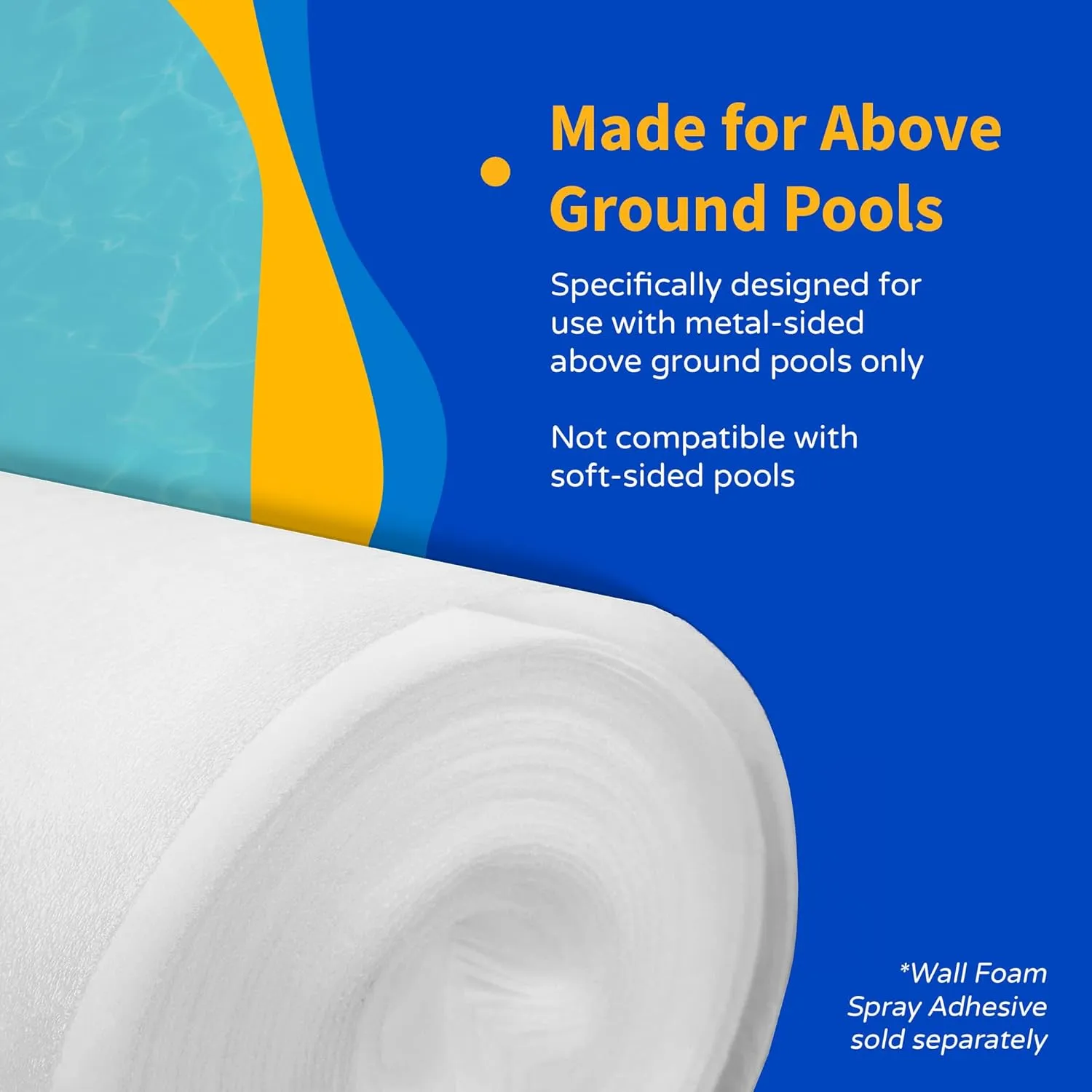 Blue Wave NL1973 Gorilla Guard Above Ground Closed Cell Pool Wall Foam, 1/8" x 48" x 100', White