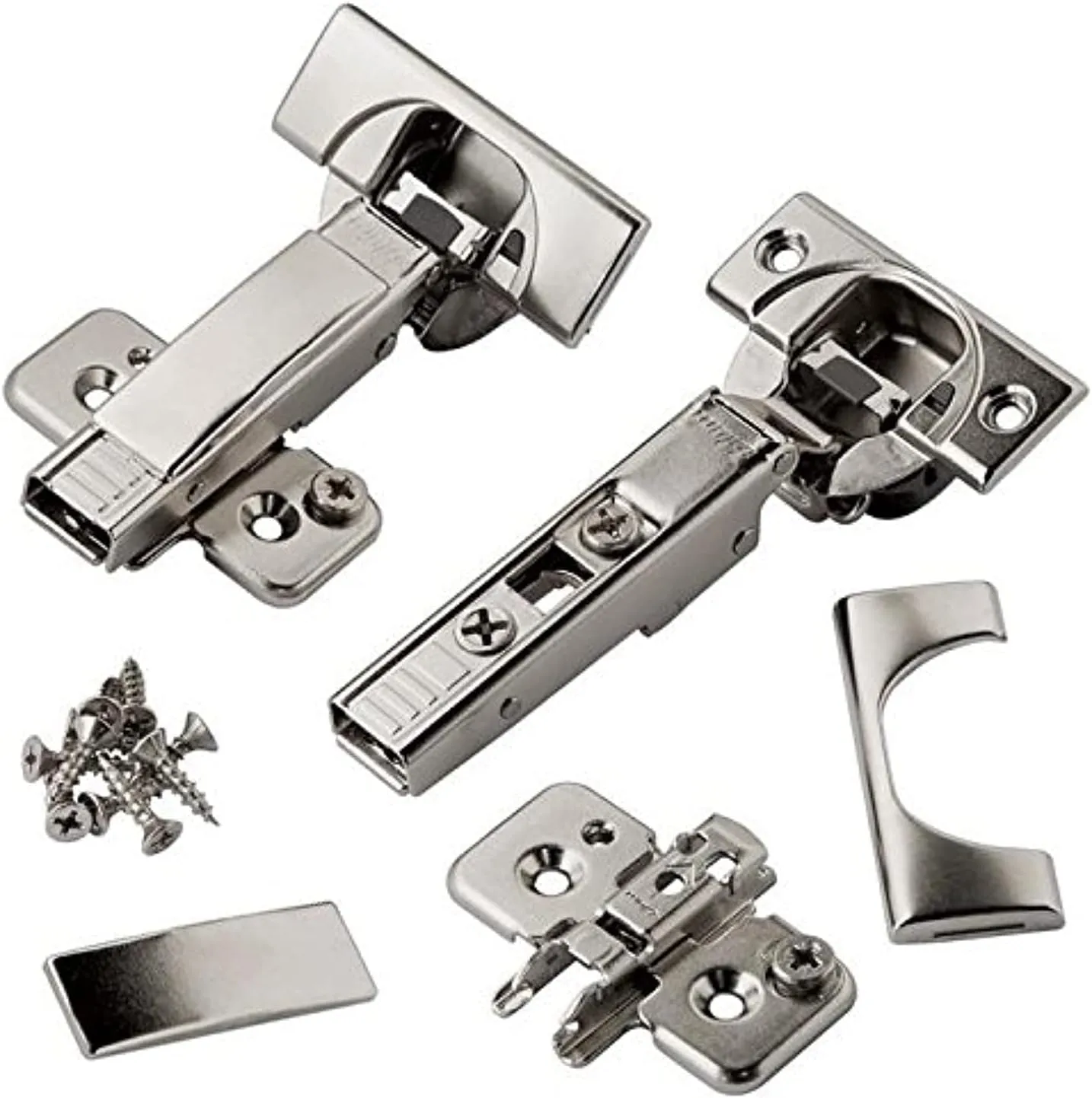 Blum Blumotion 8 Pack 110 Degree Soft Close Hinges Self-Closing Frameless Hinges with Mounting Plates and Hinge Guard Plates