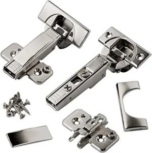Blum Blumotion 8 Pack 110 Degree Soft Close Hinges Self-Closing Frameless Hinges with Mounting Plates and Hinge Guard Plates