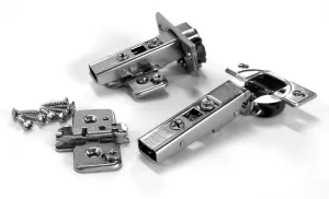 Blum Clip top BLUMOTION Hinges, 110 Degree, Frameless, with Mounting Plates (Full Overlay - 2 Pack (1 Pair))