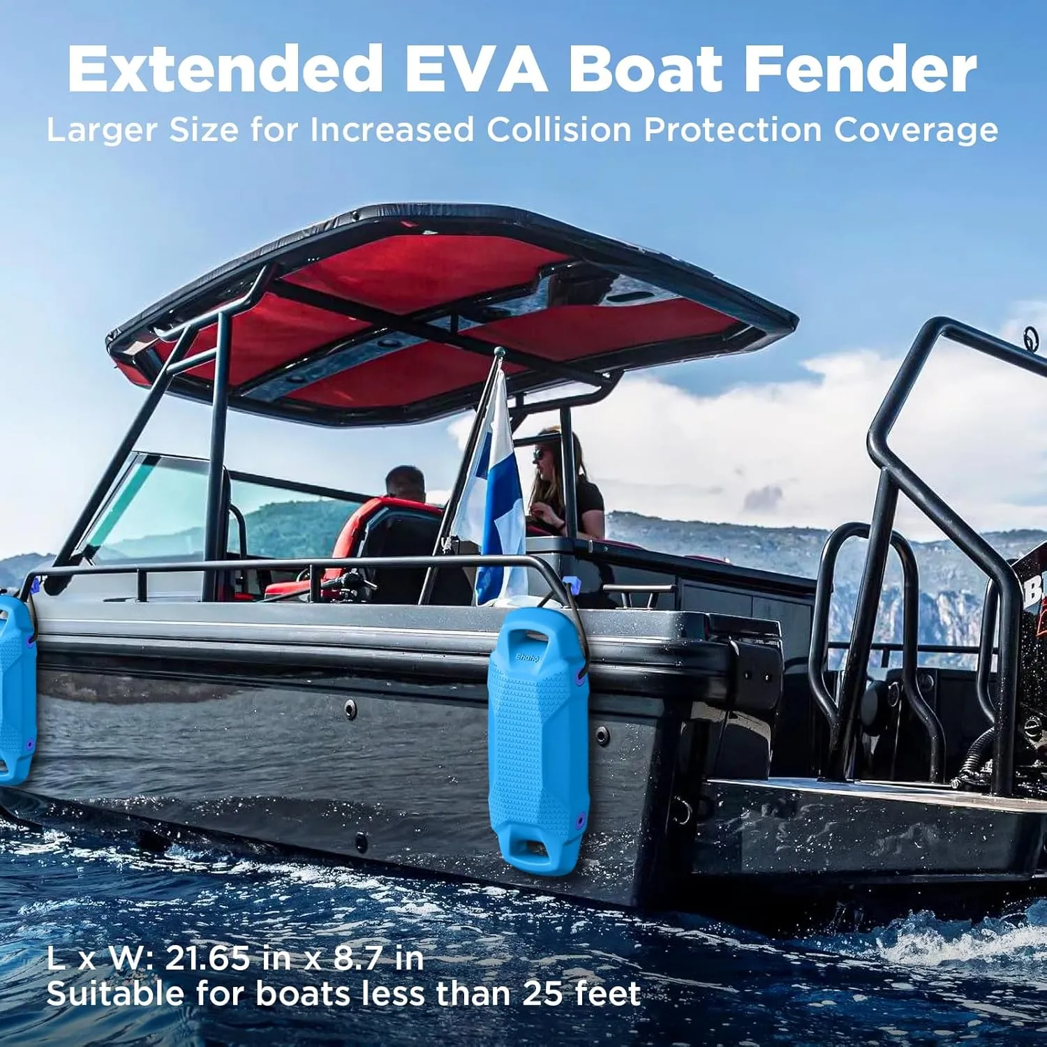 Boat Fenders, Boat Bumpers for Docking, EVA Pontoon Bumpers with Integrated Locking Rope, Fit for Bass, Ski, Bowriders and Fishing Boats