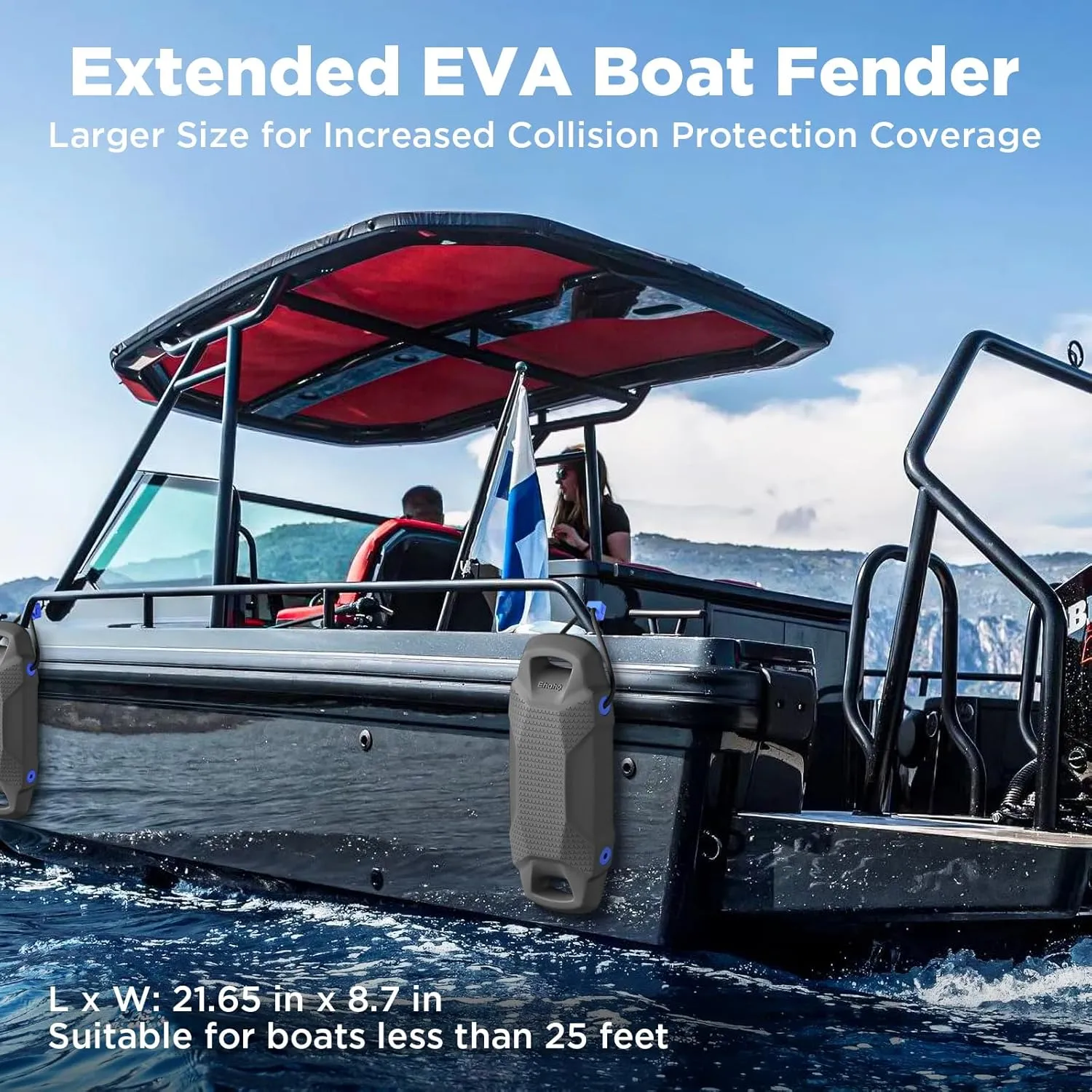 Boat Fenders, Boat Bumpers for Docking, EVA Pontoon Bumpers with Integrated Locking Rope, Fit for Bass, Ski, Bowriders and Fishing Boats
