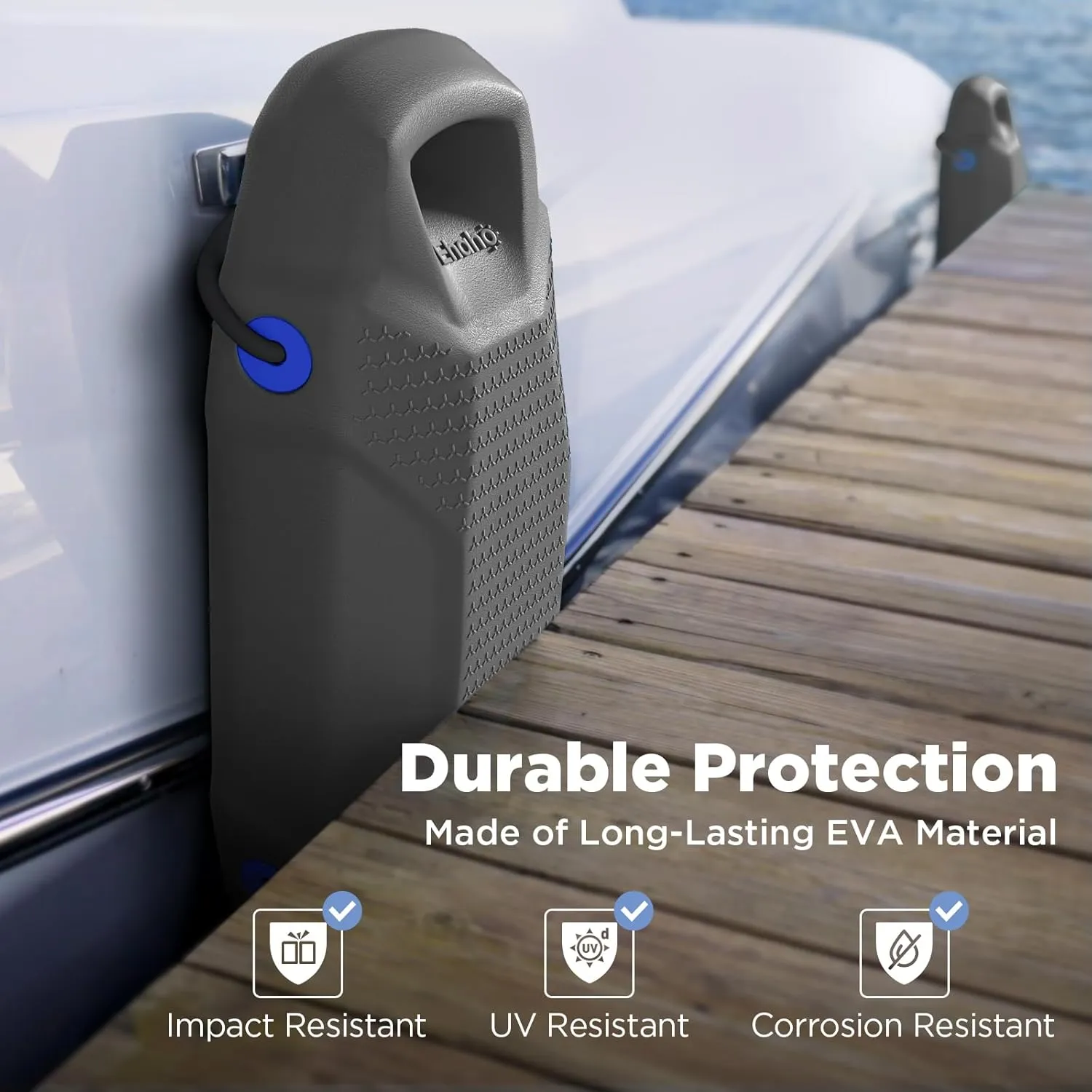 Boat Fenders, Boat Bumpers for Docking, EVA Pontoon Bumpers with Integrated Locking Rope, Fit for Bass, Ski, Bowriders and Fishing Boats