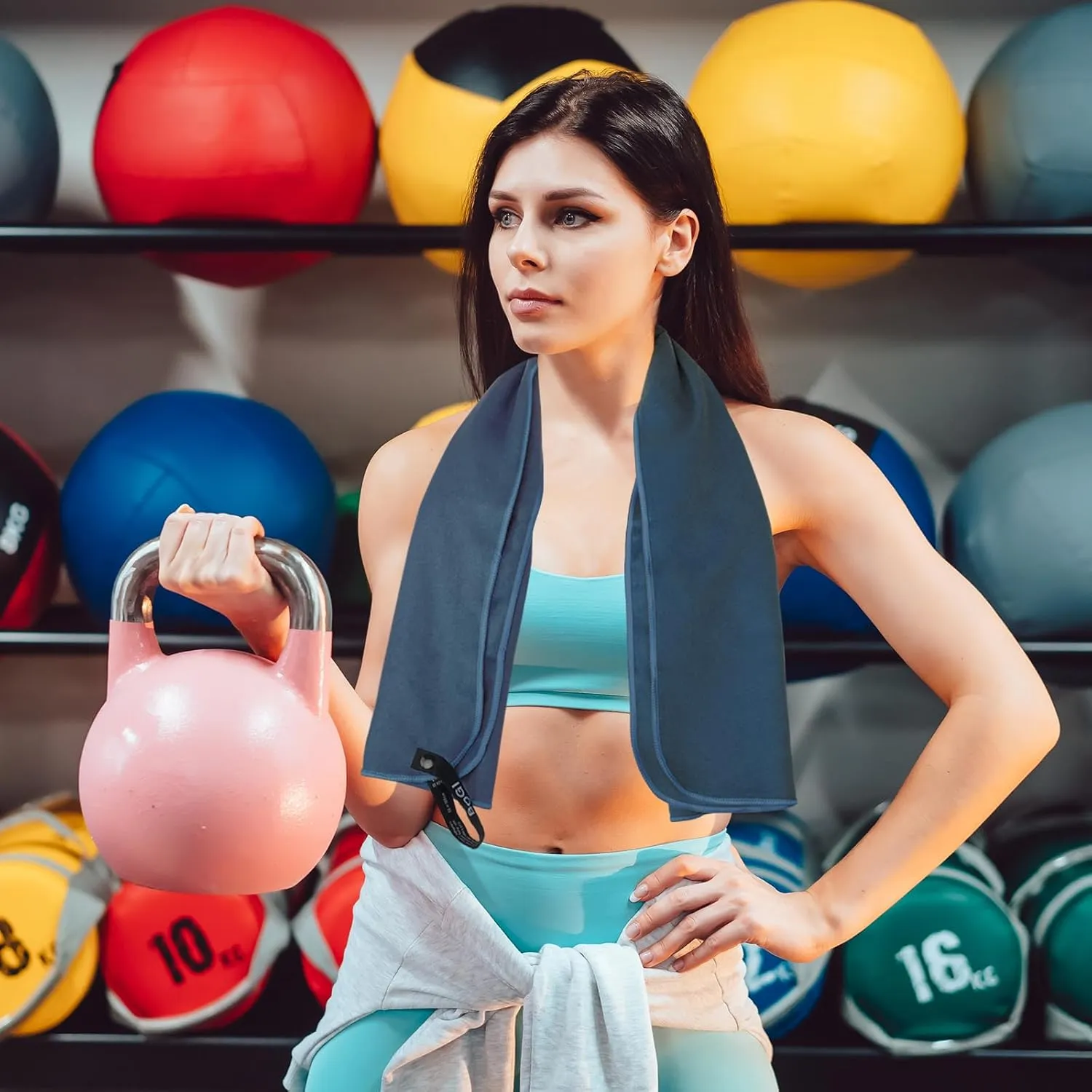 BOGI Microfiber Travel Sports Towel-Quick Dry Towel, Soft Lightweight Microfiber Camping Towel Absorbent Compact Travel Towel for Camping Gym Yoga Swimming Backpacking (L:60''x30'' 16''x16''-Hpink)