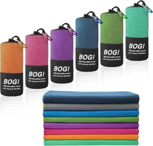 BOGI Microfiber Travel Sports Towel-Quick Dry Towel, Soft Lightweight Microfiber Camping Towel Absorbent Compact Travel Towel for Camping Gym Yoga Swimming Backpacking (L:60''x30'' 16''x16''-Hpink)