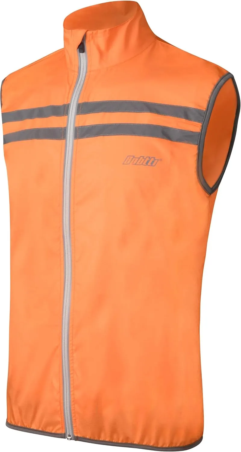 bpbtti Men's Hi-Viz Safety Running Cycling Vest Sleeveless Windbreaker vests- Windproof and Reflective