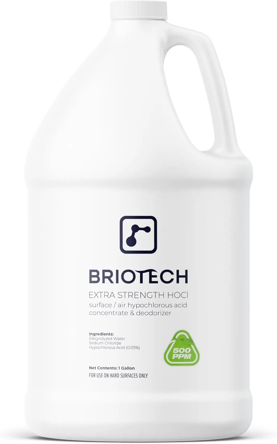 BRIOTECH Surface/Air 500, Pure Hypochlorous 500 PPM for ULV Foggers Sprayers & Humidifiers, Professional Cleaner Deodorizer for Dental, Offices, Schools, Homes, Peroxide Free, 1 Gallon Refill