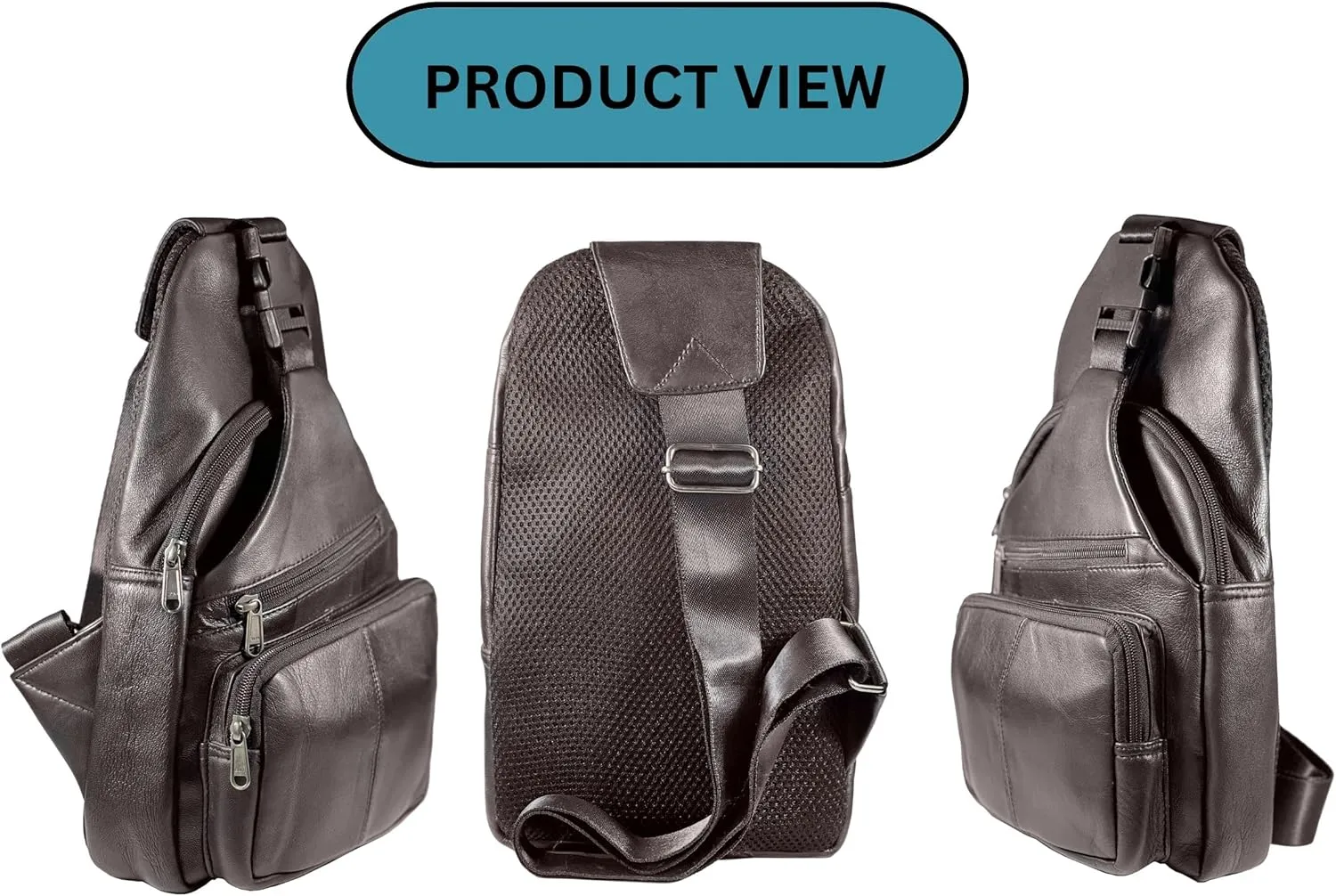 Bullz Crossbody Backpack Travel Hiking Chest Bag Daypack Leather Sling Bag for Men and Women (Brown)