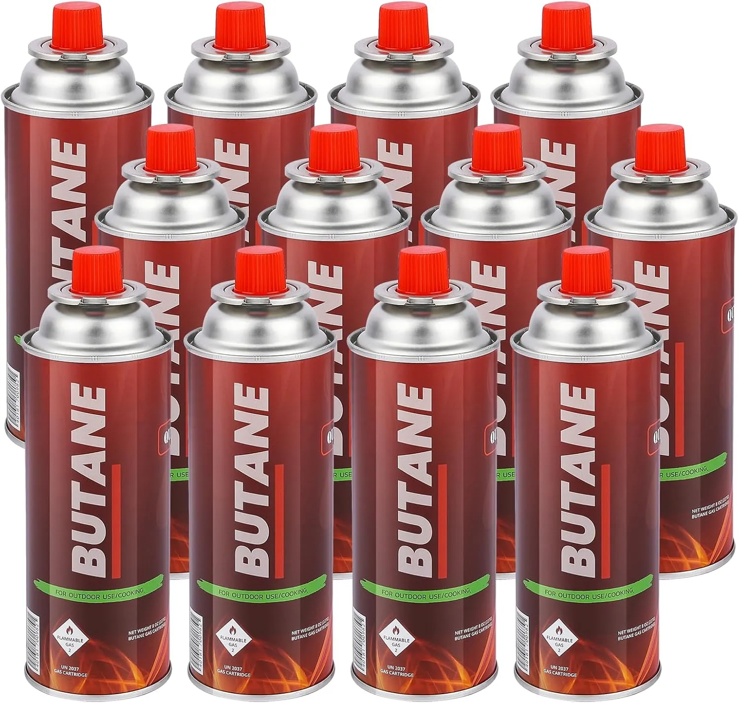 Butane Fuel Canister (12 Pack) - Explosion Proof RVR Safety Release System - UL Safety Certified - Made In Korea