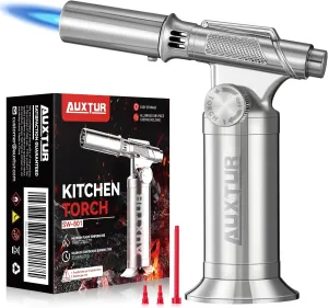Butane Torch, Mini Kitchen Torch Lighter with Adjustable Flame for BBQ, Baking, Brulee Creme, Crafts and Soldering(Butane Gas Not Included)