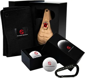 CADDYSACK Golf Ball Holder Gift Set - Silicone Holder with 2 Balls, Ball Marker, Towel & Carabiner - Funny Gift, Golf Club Bag Accessory - Ideal for Tournament Prizes, Special Occasions