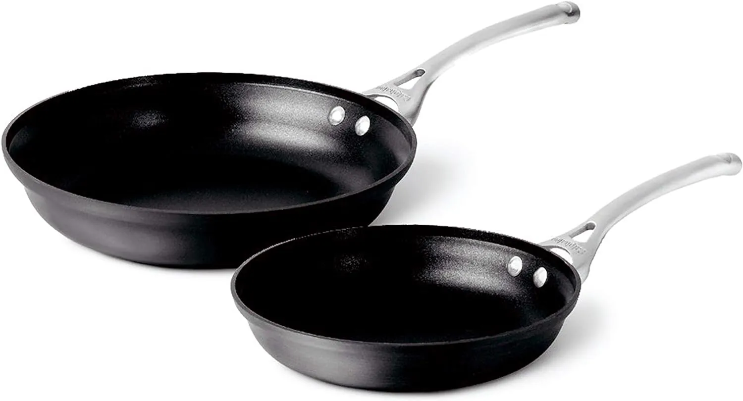 Calphalon Contemporary Hard-Anodized Aluminum Nonstick Cookware, Omelette Pan, 10-inch and 12-inch Set, Black