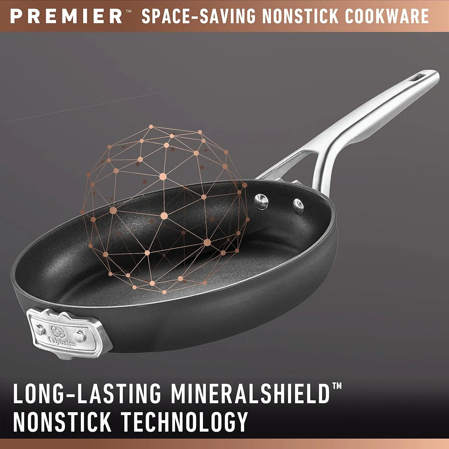 Calphalon Premier Space-Saving Nonstick Cookware Set, 8-Piece, Stackable, Hard-Anodized Aluminum