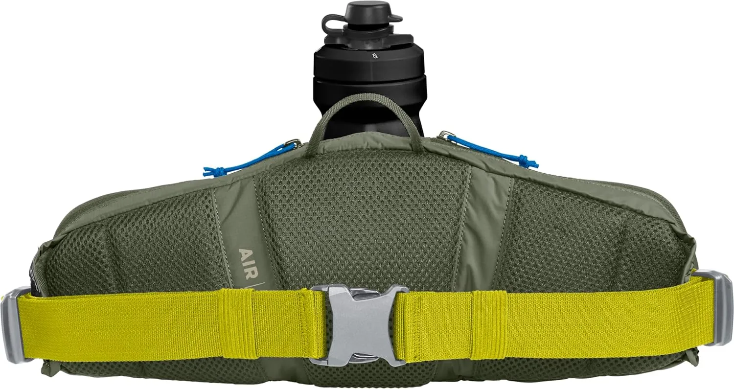 CamelBak Podium Flow 2 Waist Pack for Mountain Biking, Gravel Cycling - Contains 21 oz Podium Dirt Series Bike Bottle, Dusty Olive