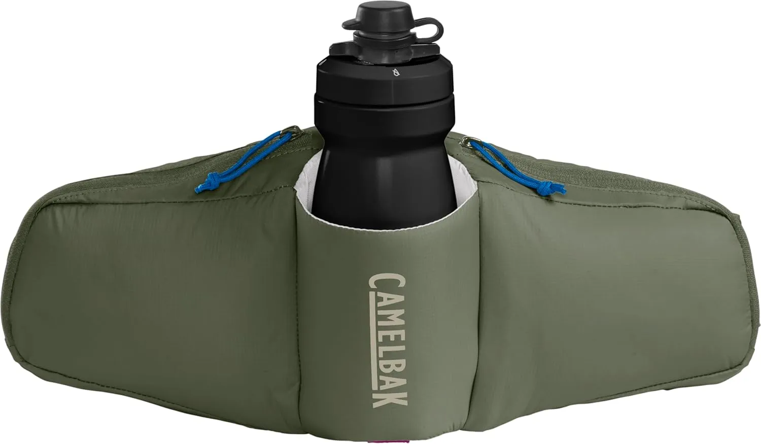 CamelBak Podium Flow 2 Waist Pack for Mountain Biking, Gravel Cycling - Contains 21 oz Podium Dirt Series Bike Bottle, Dusty Olive