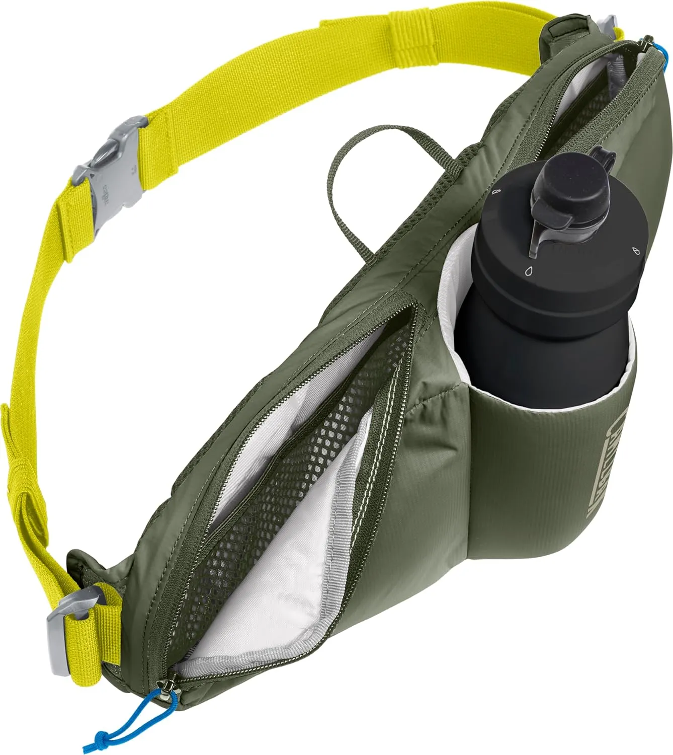 CamelBak Podium Flow 2 Waist Pack for Mountain Biking, Gravel Cycling - Contains 21 oz Podium Dirt Series Bike Bottle, Dusty Olive