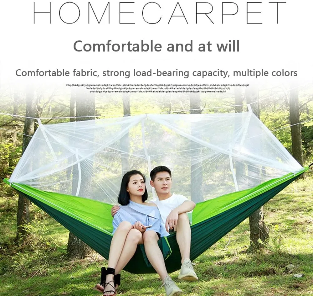 Camping Hammock -Portable Hammock，Insect and Mosquito nets, Multi-Person Load Bearing，Ultralight Nylon Camping Air Tent (Yellow Mixed with Fruit Green)