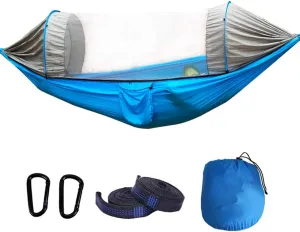 Camping Hammock with Mosquito Net Pop-Up Light Portable Outdoor Parachute Anti-Rollover Hammocks Swing Sleeping Hammock Camping Stuff