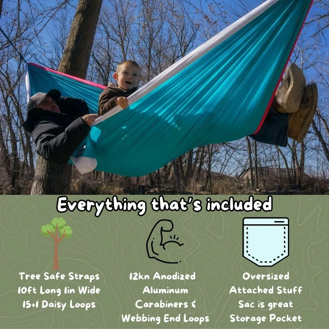 Camping Hammocks | Single Double and Bunk Bed Backpacking Hammock | Featherlite Outdoorsman Survival | hammok hamick hamock | (Lady Liberty, ThirdWheeler)