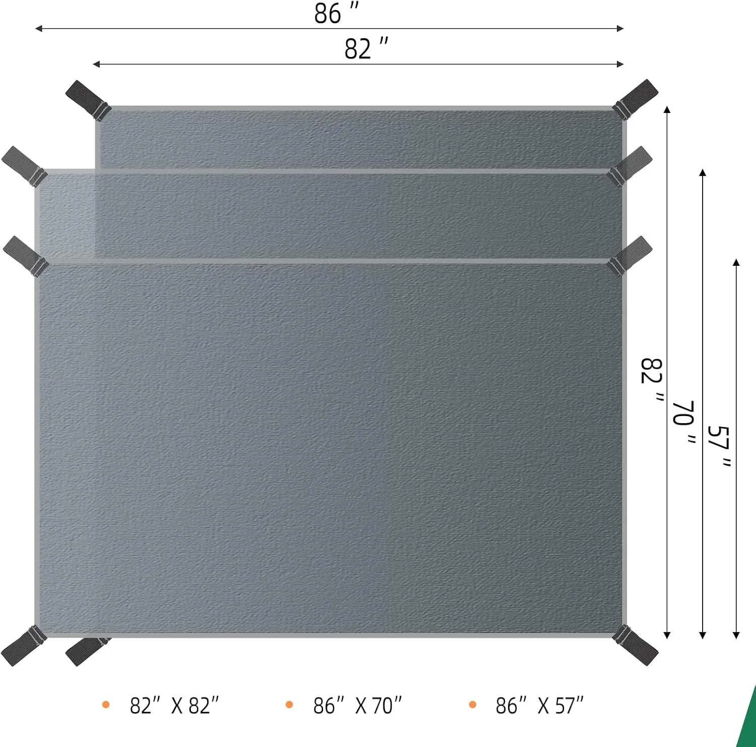 Camping Tarp Waterproof with Carry Bag for Under Tent, Ultralight Tent Footprint for Ground Camping Hiking (86" x 70")