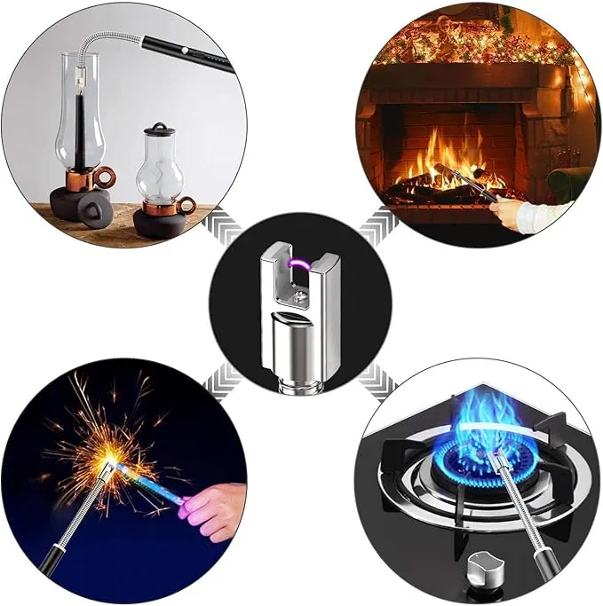 Candle Lighter Long USB Rechargeable Lighter,Electric Arc Lighter Flexible Flameless for Candles,Camping,Grill,Stove,BBQ