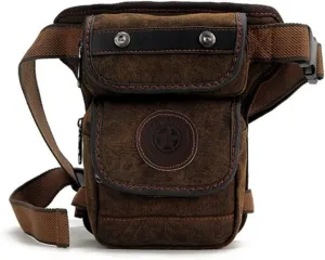 Canvas Waist Pack Drop Leg Bag for Men Women,Military Tactical Fanny Pack Thigh Pack Pouch for Hiking Climbing Cycling.