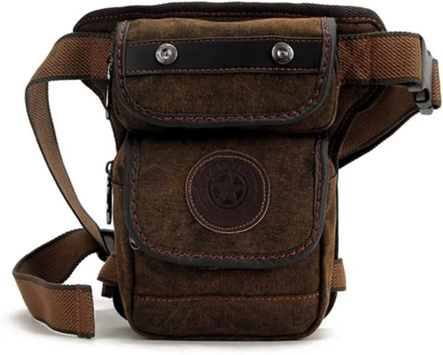 Canvas Waist Pack Drop Leg Bag for Men Women,Military Tactical Fanny Pack Thigh Pack Pouch for Hiking Climbing Cycling.