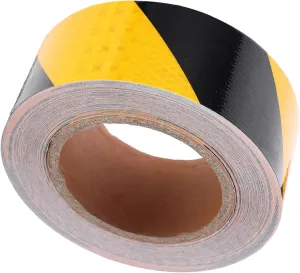 Car Bumper Reflective Sticker 5cm Wide Yellow and Black Tape Safety Stripes Reflective Decal for High Visibility Traffic Safety
