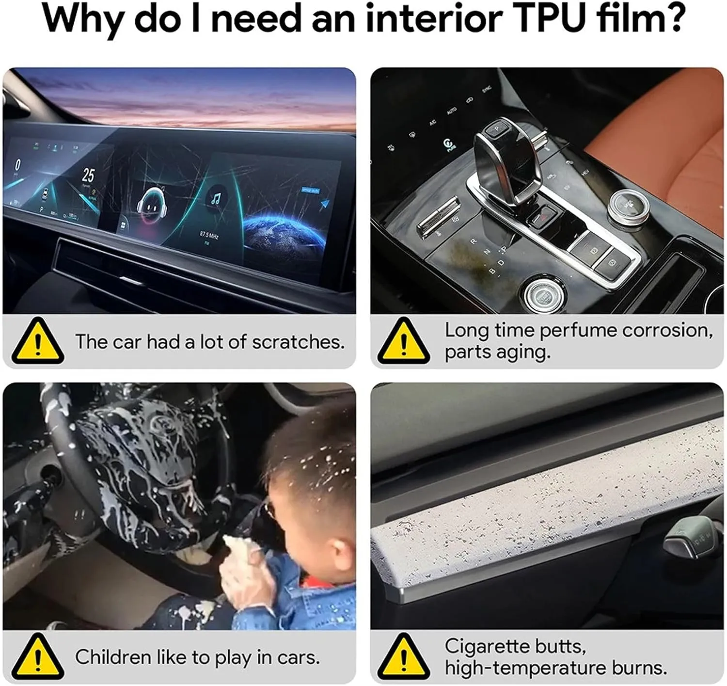 Car Interior Car Door Center Console Gear Navigation Transparent TPU HD Protective Film,Fit for Mazda 3 Axela 2018-2024