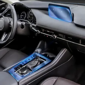 Car Interior Car Door Center Console Gear Navigation Transparent TPU HD Protective Film,Fit for Mazda 3 Axela 2018-2024