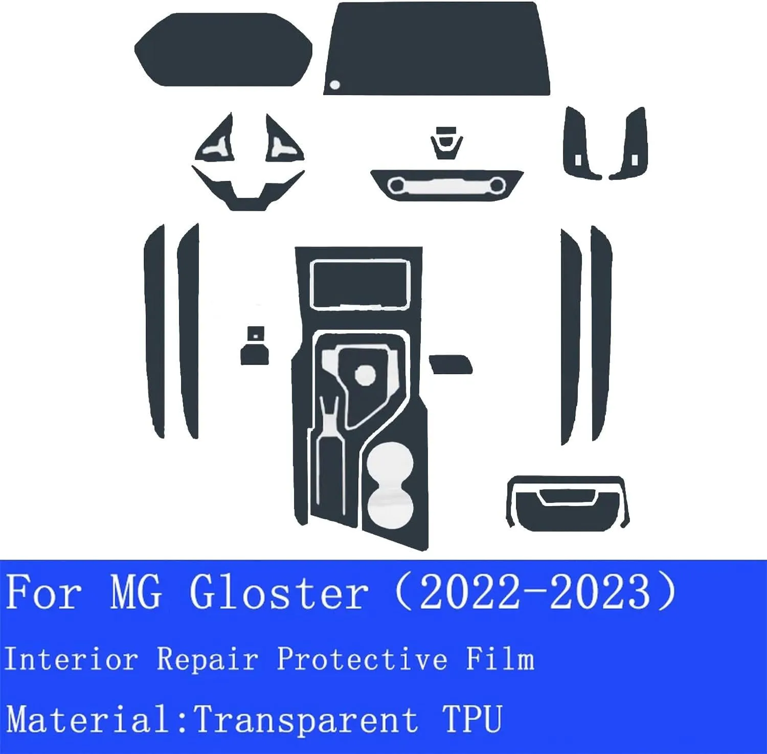 Car Interior Transparent TPU Protective Film,for MAXUS D90 PRO MG Gloster 2022 2023, Style a