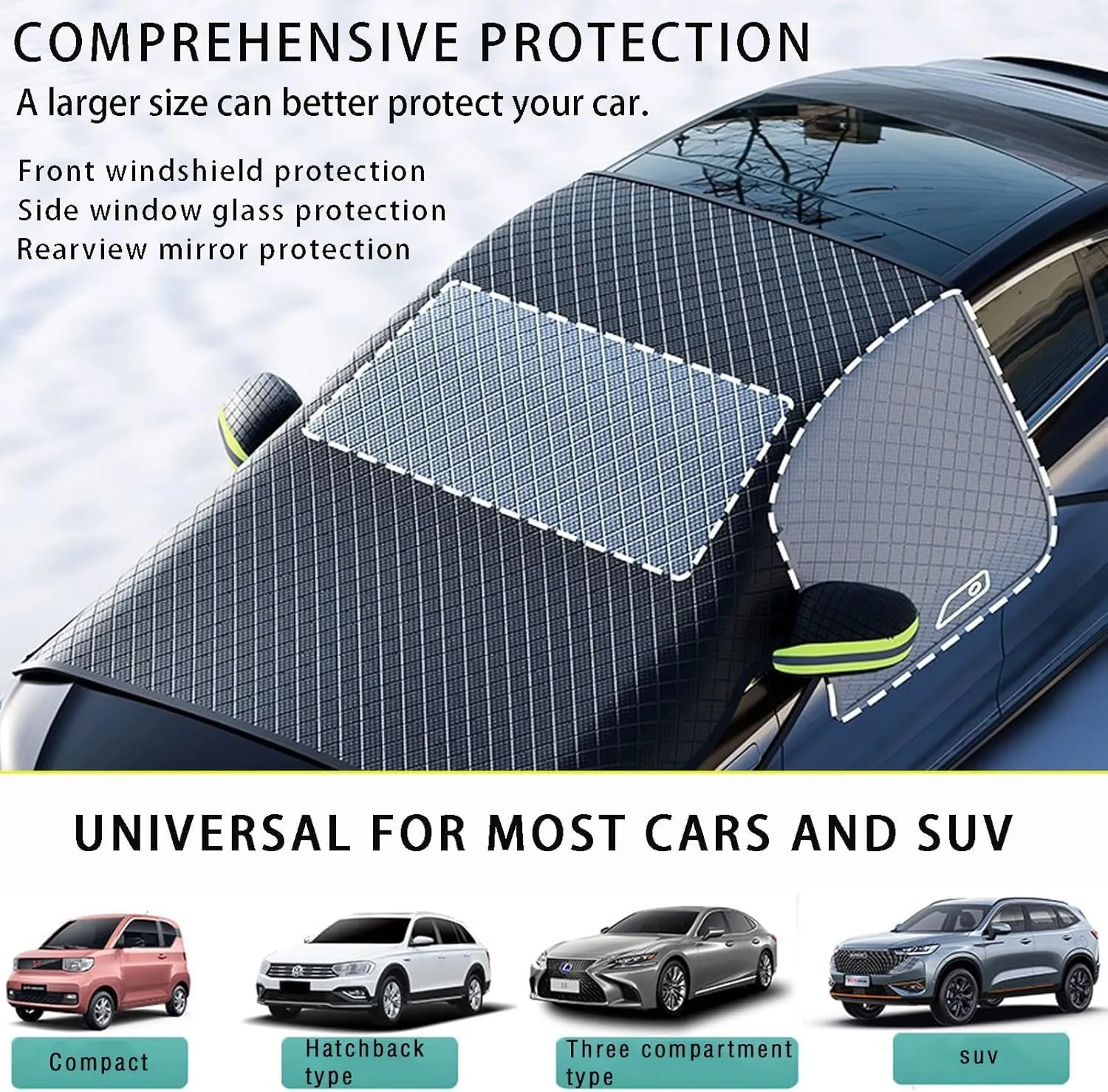 Car Windshield Cover for Mazda Biante 2008-2018,Snow Ice Frost UV Protective Front Window Cover,B