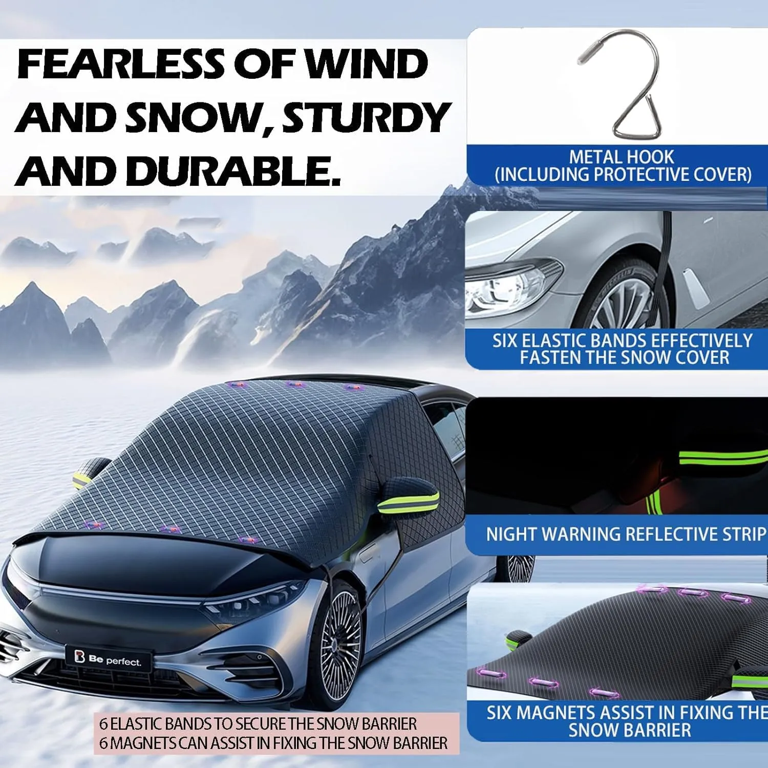 Car Windshield Cover for Mazda Biante 2008-2018,Snow Ice Frost UV Protective Front Window Cover,B