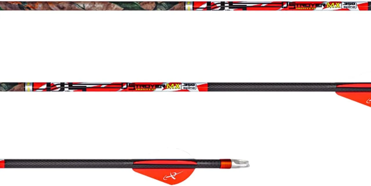 Carbon Express D-Stroyer MX Hunter Arrow Shafts (12-Pack), High Modulus Carbon Weave, Dual Spine Weight Forward Technology (2X The Accuracy), Laser Checked, Length 31.5” - 300, 350 or 400 Spine