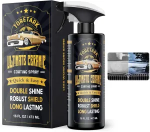 Carceracot Ceramic Coating for Cars (16 oz.), Unmatched Shine Nano Car Wax Coating Spray, No Pungent Smell, Quick Detailer Spray Wax, LONG LASTING Shiny Car Stuff with Microfiber Towel, Easy to Apply