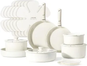CAROTE 21pcs Pots and Pan Set, Nonstick Induction Cookware Detachable Handle,Cookware Set with Removable Handle