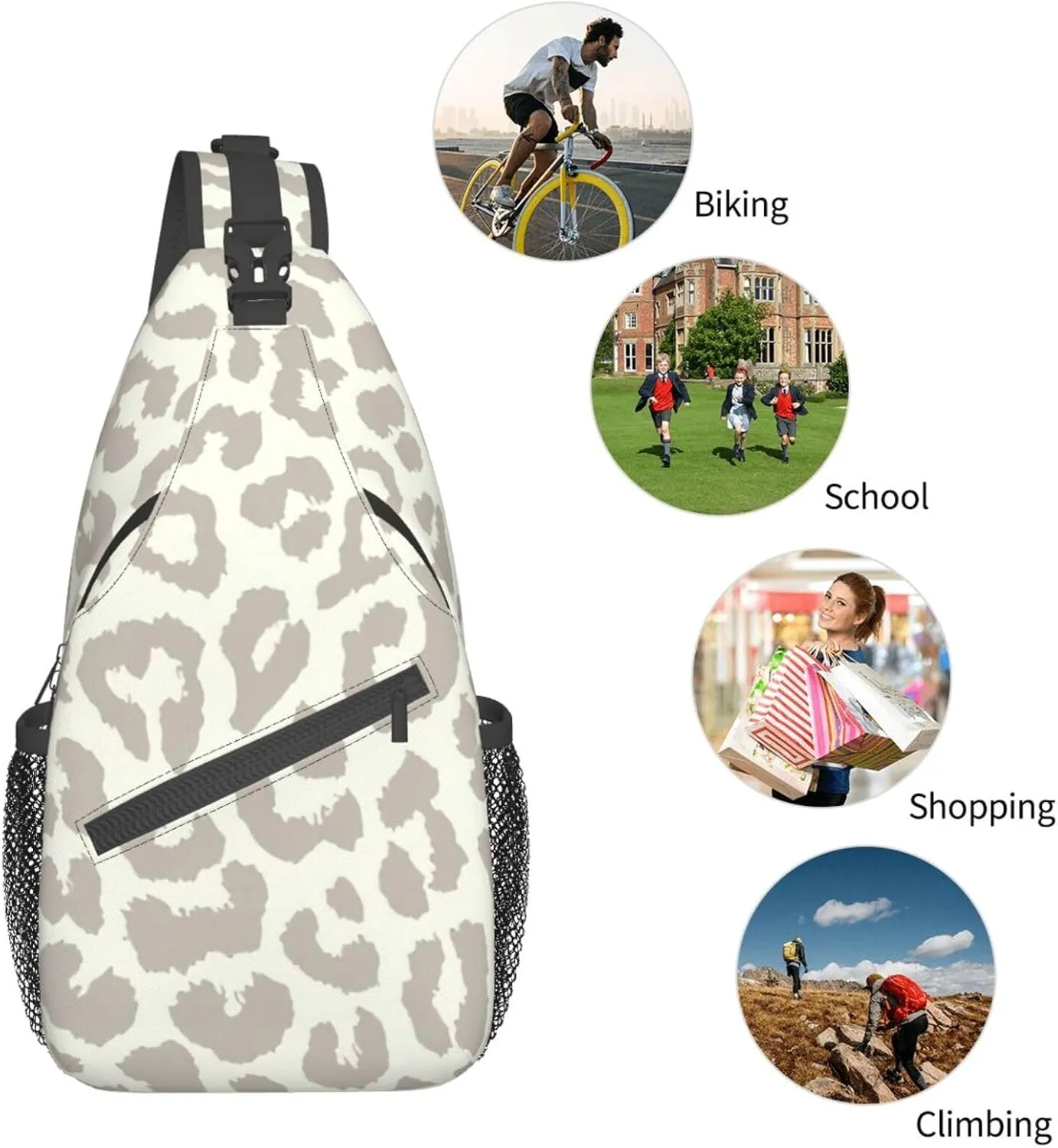Cartoon Whales Background Crossbody Sling Backpack Sling Bag Travel Hiking Chest Bag Daypack For Women Men