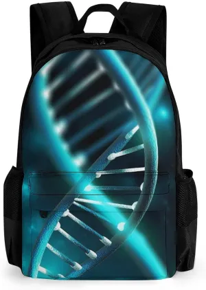 Casual Daypack,Science Gene Strand Printed Backpack,Travel Laptop Backpack,Travel Bag for Men & Women