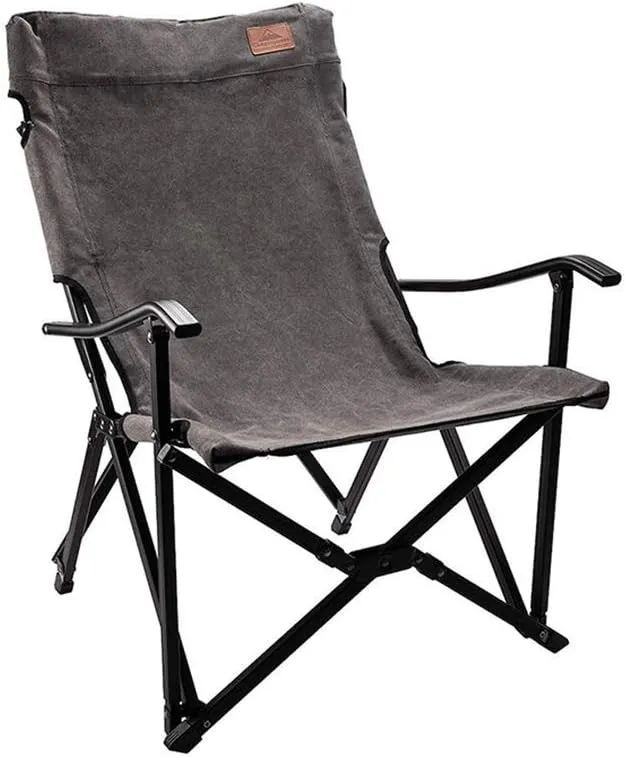 Chairs Camping Chair Oversized Camping Folding Chair Aluminum Frame Folding Beach Chair for Adult Travel Hiking Folding Chairs,Grey