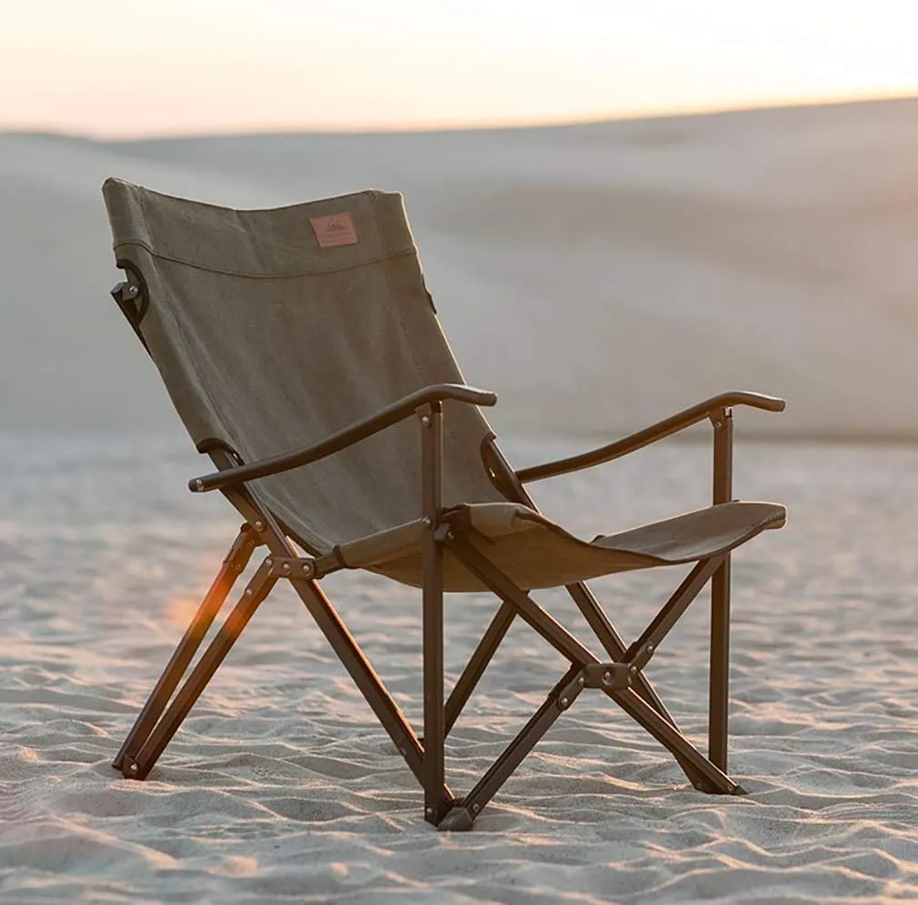 Chairs Camping Chair Oversized Camping Folding Chair Aluminum Frame Folding Beach Chair for Adult Travel Hiking Folding Chairs,Grey