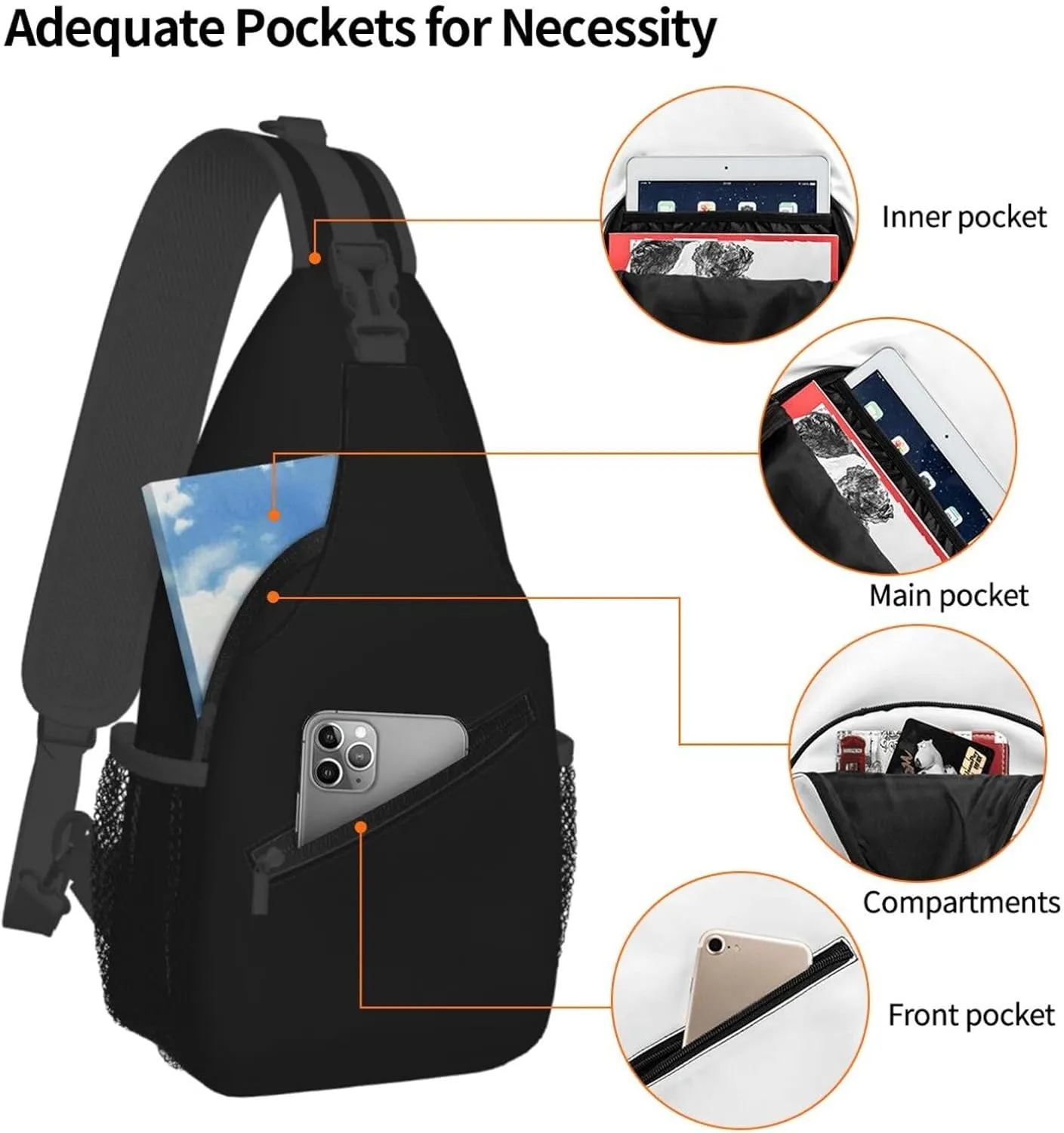 Chest Bag Fashion Multi Purpose Cross Body Bag Casual Hiking Daypack for Women Men