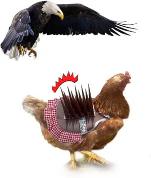 Chicken Saddle Prevent Eagle Raptor Proof Chicken Vests Chicken Shield Saddle for Raptor Hen Protector with Long Bird Spikes and Reflective Tape Keep Poultry Protected