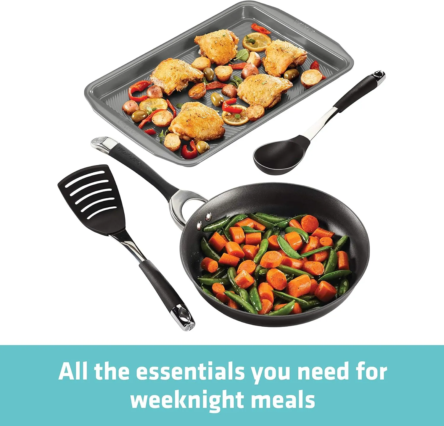 Circulon 87535 Symmetry Hard Anodized Nonstick Cookware Set / Pots and Pans Set - 4 Piece, Black
