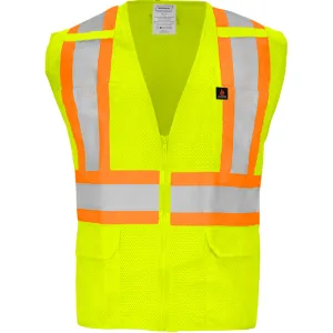 Class 2 FR Safety Vest (Hi Vis Lime) - Zipper Closure