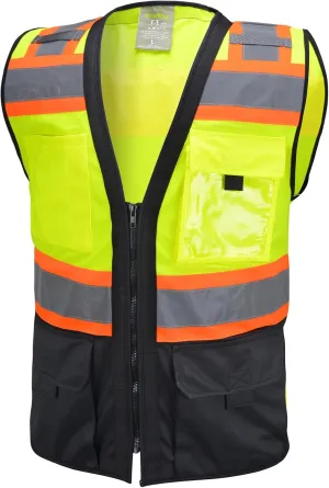 Class 2 High Visibility Reflective Safety Vests Women & Men With 5 Pockets And Zipper Front,Meets Ansi/Isea Standards