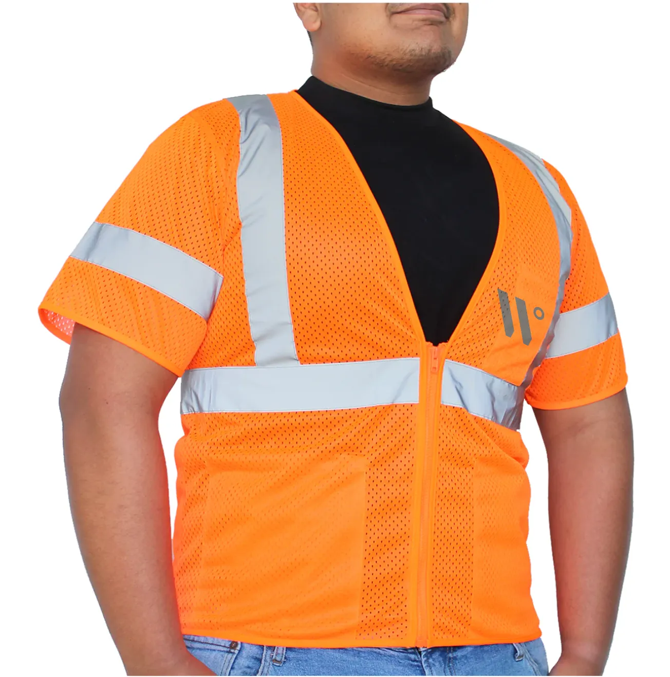 Class 3 Mesh Reflective Vest w/Sleeves (Multi-Pockets)