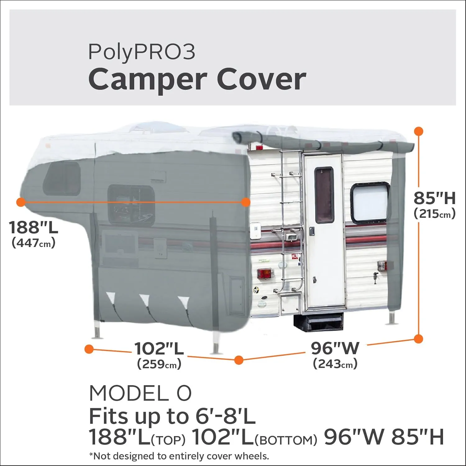 Classic Accessories Over Drive PermaPRO Teardrop Trailer Cover, Fits up to 8'L x 5'W Trailers