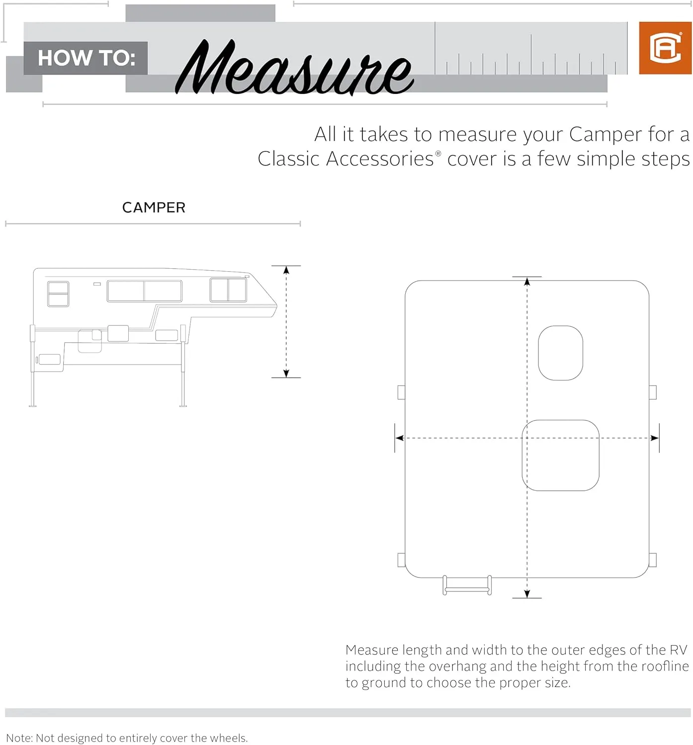 Classic Accessories Over Drive PermaPRO Teardrop Trailer Cover, Fits up to 8'L x 5'W Trailers